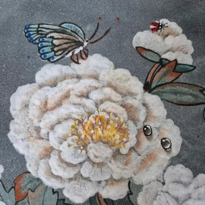 [BUNJANG] Heo Seong-ae Peony Painting (Circular 50cm) Certified Original / 허성애-모란도(원형50cm)/신작/보증서