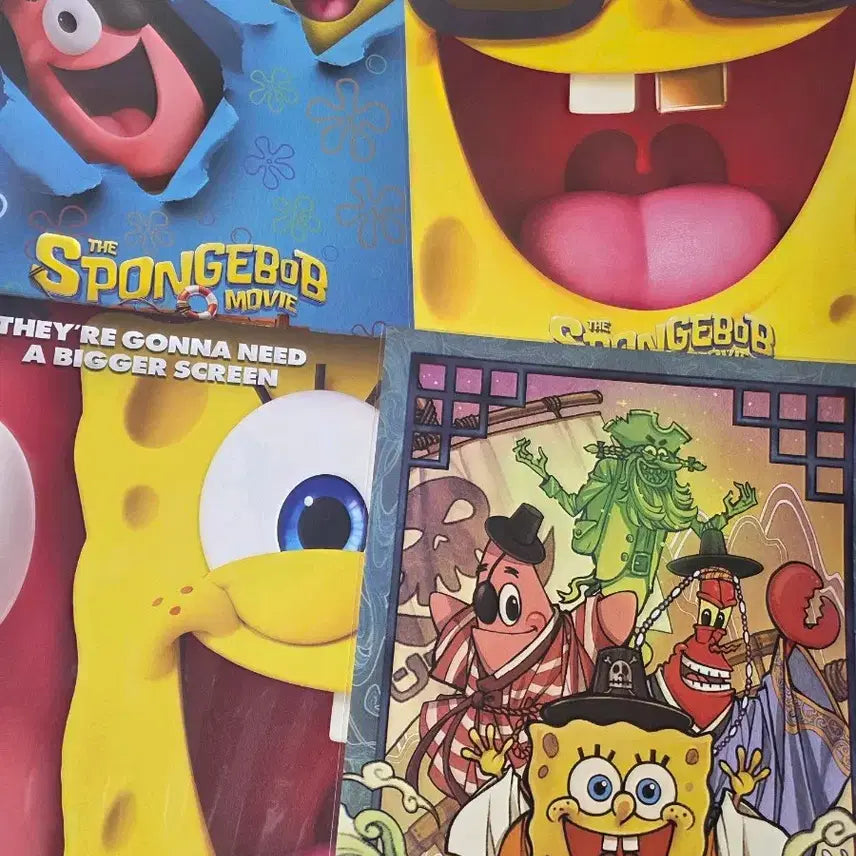 [BUNJANG] SpongeBob SquarePants Movie Poster Set A3 4 Types Bundle / 스폰지밥 극장판 A3 포스터 4종 일괄