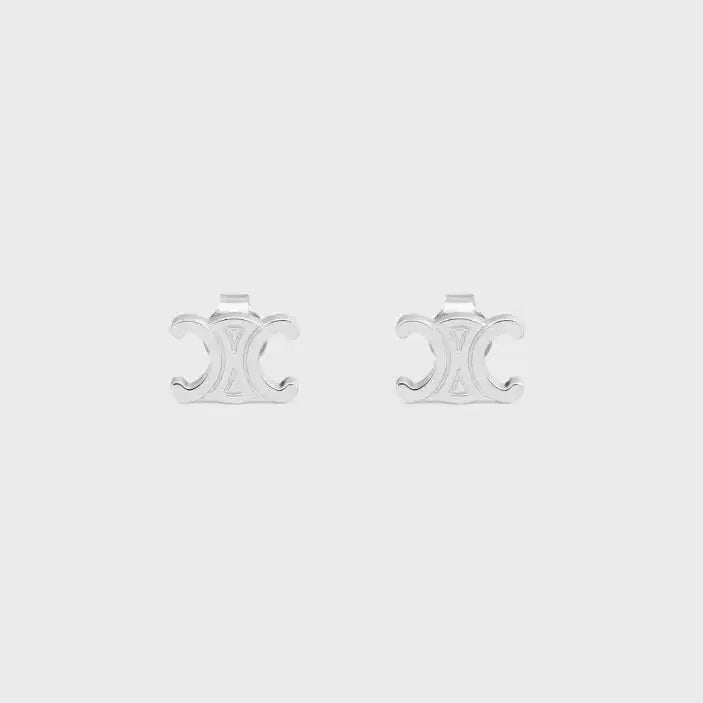 [BUNJANG] Celine Trioomp Stud Logo Earrings Silver / 셀린 트리오럼프 스터드 로고 이어링
