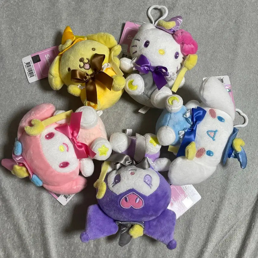 [BUNJANG] Sanrio Wizard Keychain Dolls 5-Piece Set / 산리오 마법사 키링 인형 5종 세트