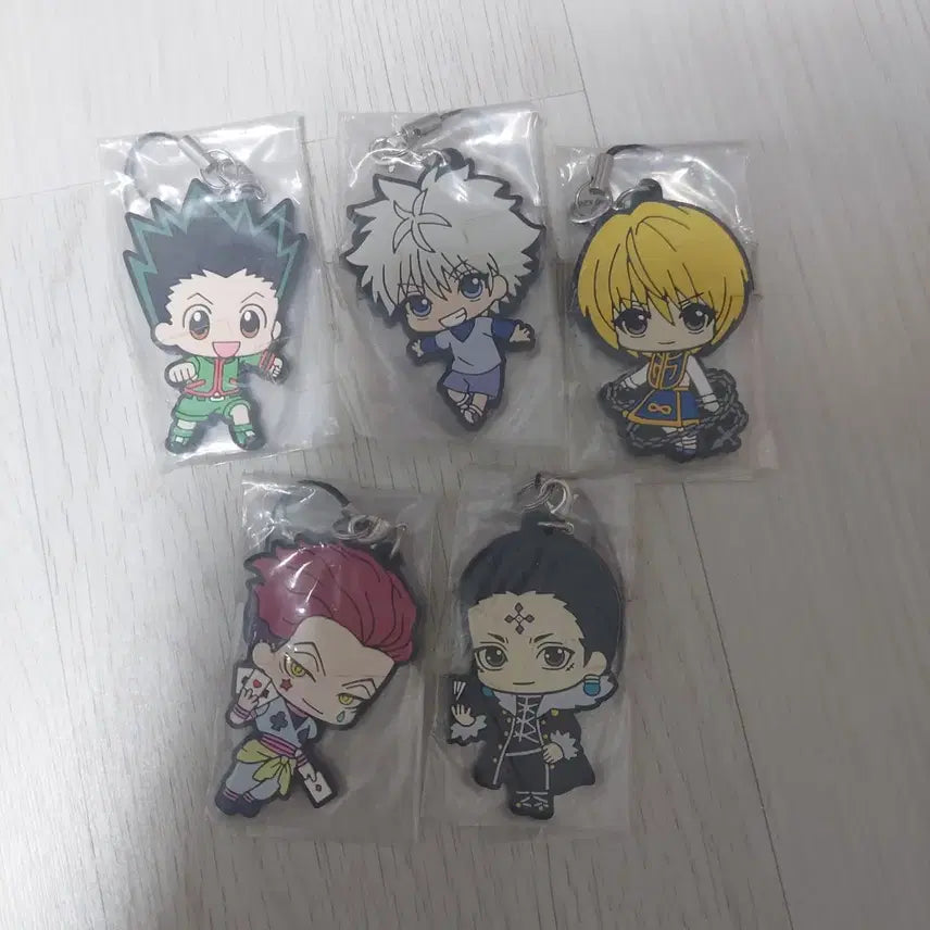 [BUNJANG] Hunter x Hunter Rubber Strap Set (Gon, Killua, Kurapika, Hisoka, Chrollo) / 헌터헌터 러버스트랩 5종 (곤,키르아,크라피카,히소카,클로로)