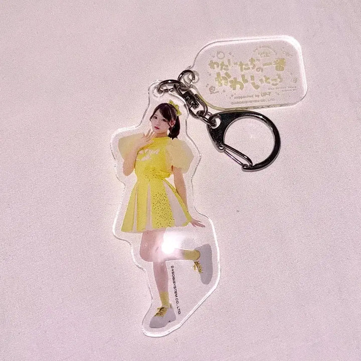 [BUNJANG] Q-STORY Furuhawa Risa Yellow "Kawaii Lab" 3rd Anniversary Debut Keyring / 큐스토 후리 후루사와 리사 노랑 키링
