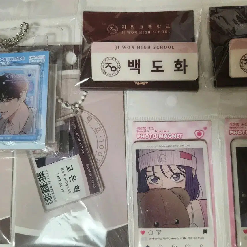[BUNJANG] Operation Pure Love (작전명순정) Character Keychain, Name Tag, Magnet Set (Baek Dohwa, Shim Sunae, Go Eunhyuk) - Sealed / 작전명순정 백도화 심수애 고은혁 키링 명찰 마그넷 미개봉