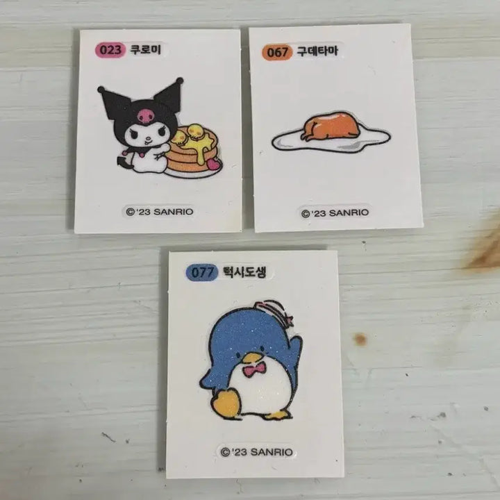 [BUNJANG] Sanrio Collectible Stickers Bundle Set (Kuromi, Gudetama, Tuxedo Sam) / 산리오 띠부씰 스티커 일괄 (쿠로미, 구데타마, 턱시도샘)