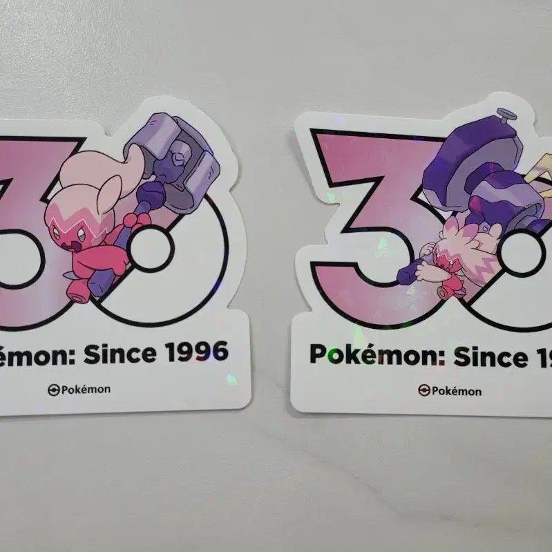 [BUNJANG] Pokemon 30th Anniversary Logo Stickers - Byuri-jjang &amp; Duduri-jjang Set (2 Stickers) / (교환/판매) 포켓몬 30주년 로고 스티커 벼리짱 두드리짱 2장 세트