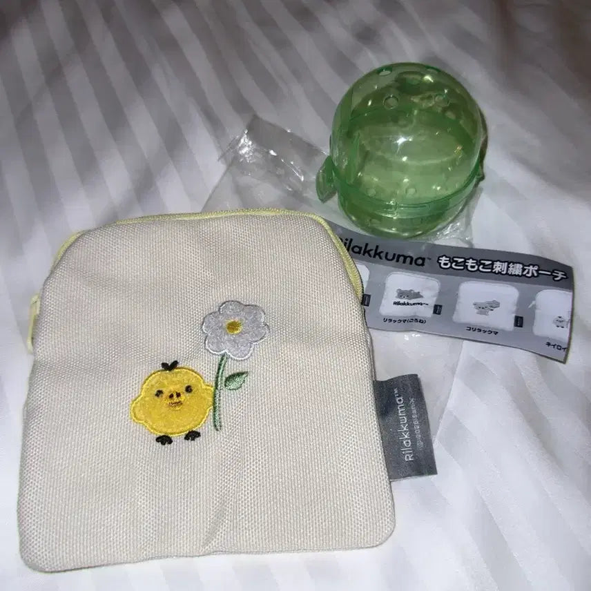 [BUNJANG] Rilakkuma Kiiroitori Embroidered Pouch Gacha / 리락쿠마 키이로이토리 자수 파우치 가챠