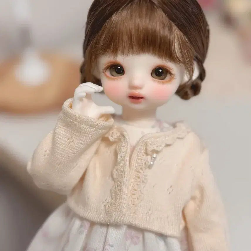 [BUNJANG] BJD FluffyPeach Doll Head with Makeup by RRL / 구체관절인형 플러피치 24년도 하나 ㄹㄹ님 메이크업 헤드 판매