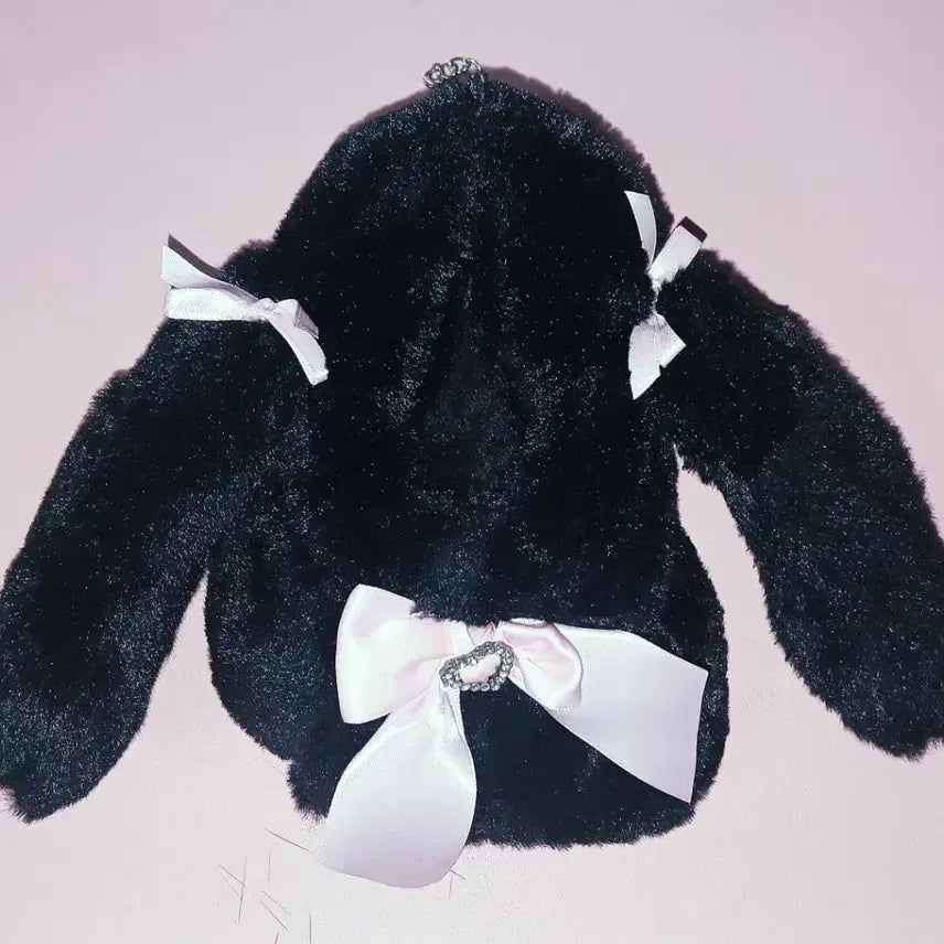 [BUNJANG] Wego 17cm Rabbit Plush Outfit - Black Ribbon, Pink Gyaru Style / wego 누이옷 인형옷 17cm  토끼 블랙 리본 핑크 지뢰계 갸루 우주복 케이프 키링 라부부 앙스타