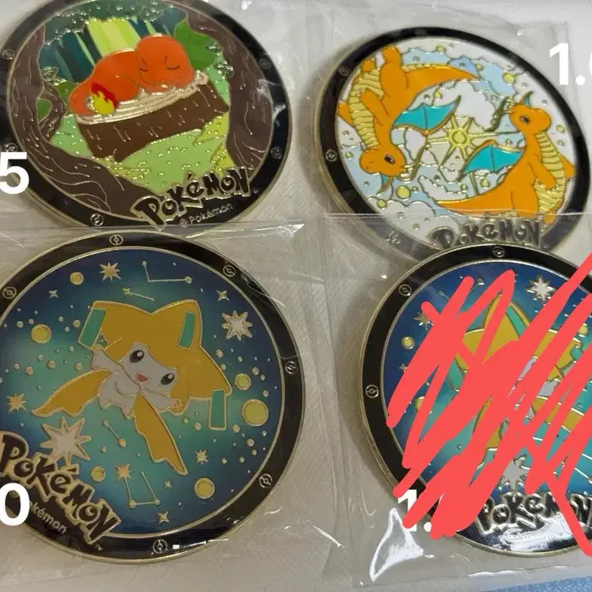 [BUNJANG] Pokemon Day x Shab All Day Collaboration Pokemon Badge - Dragonite, Jirachi, Charmander / 포켓몬스터 샤브올데이 콜라보 포켓몬 뱃지 망나뇽 지라치 파이리