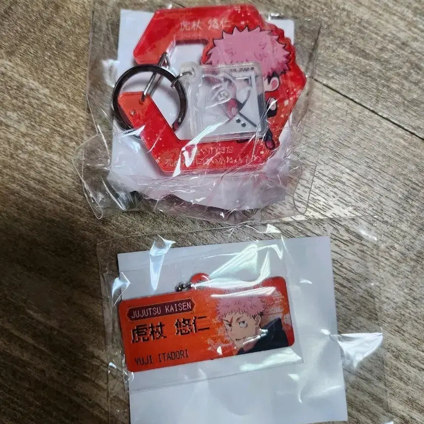 [BUNJANG] Jujutsu Kaisen Shibuya Incident Yuji Itadori Carabiner and Metal Banner Keychain Bundle Set / 주술회전 사멸회유 카라비너 및 메탈 배너 키링 일괄, 띠부씰 증정(이타도리 유지)