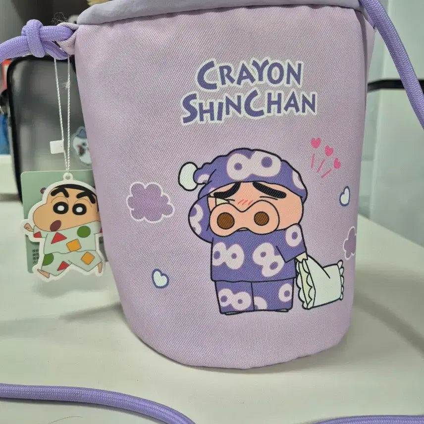 [BUNJANG] Crayon Shin-chan Drawstring Bag Lavender / 짱구는못말려 크레용신짱 복조리백 라벤더