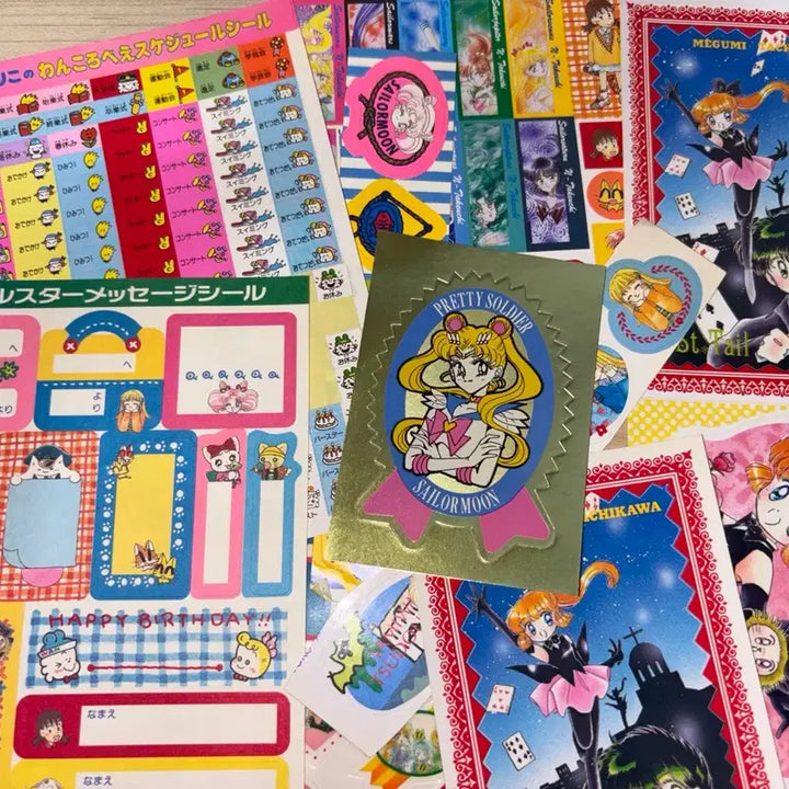[BUNJANG] Nakayoshi Ribbon Supplement Sticker Set - Sailor Moon &amp; Saint Tail (Japanese Vintage) / 고전문구 고전 스티커 나카요시 리본 부록 세일러문 세인트테일 일본 고전