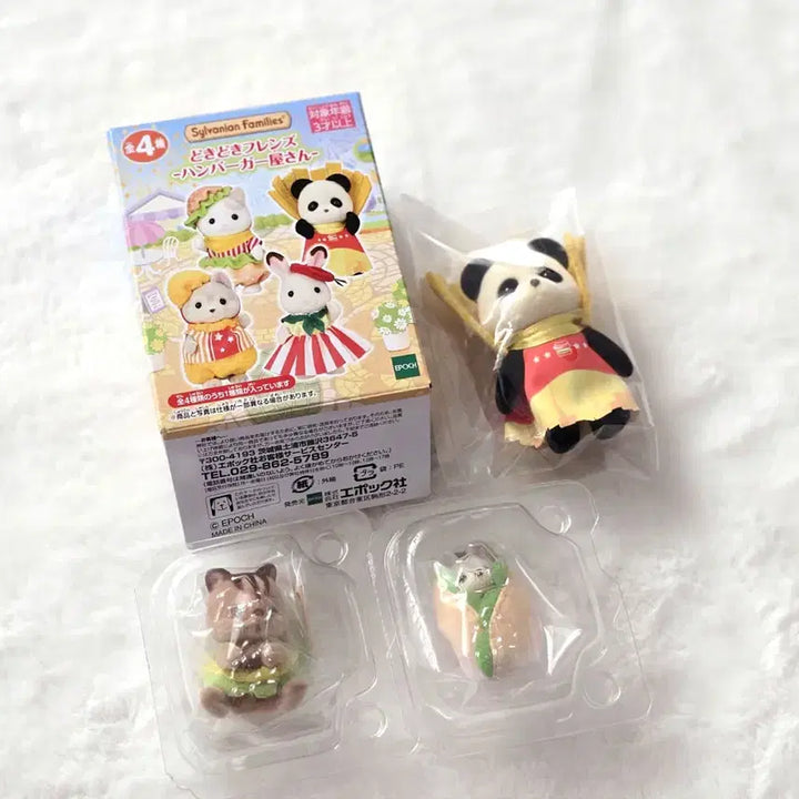 [BUNJANG] Sylvanian Families Blind Bag Fast Food Series Set (Squirrel, Panda, Husky) / 실바니안 블라인드백 햄버거 다람쥐+감자튀김 판다+핫도그 허스키set