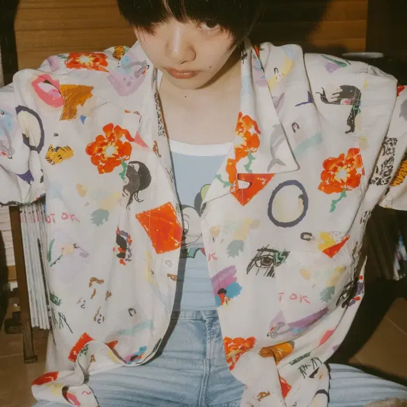 [BUNJANG] Aimyon Tententen Hawaiian Shirt Size L / 아이묭 텐텐텐 굿즈 하와이안 셔츠 미개봉 L 사이즈 판매해요