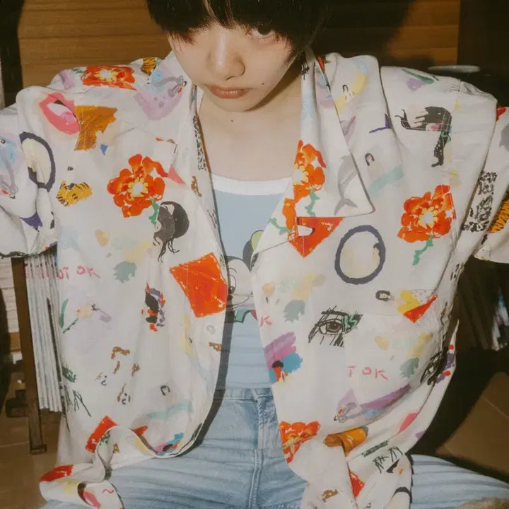 [BUNJANG] Aimyon Tententen Hawaiian Shirt Size L / 아이묭 텐텐텐 굿즈 하와이안 셔츠 미개봉 L 사이즈 판매해요