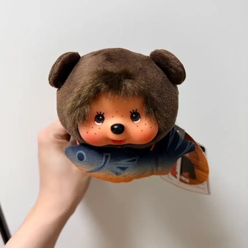 [BUNJANG] Monchhichi Rare Fish Bear Plush / 물고기 곰 몬치치 희귀