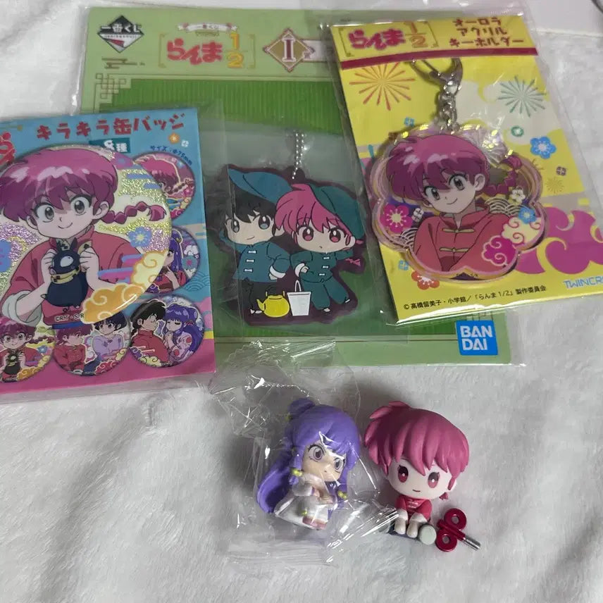 [BUNJANG] Ranma 1/2 Shampoo Akane Tendo Gachapon Figure Acrylic Keychain Can Badge Ichiban Kuji Rubber Charm Strap Bundle Set / (일괄) 란마 1/2 여자란마 태엽 페탓토 샴푸 마치보케 가챠 피규어 아크릴 키링 캔뱃지 이치방쿠지 러버참 스트랩