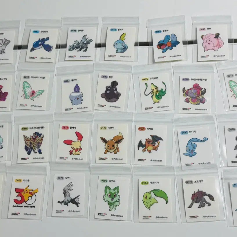 [BUNJANG] Pokemon 30th Anniversary Sticke Seal Bundle Set / 포켓몬 30주년 + 아트 띠부씰 일괄