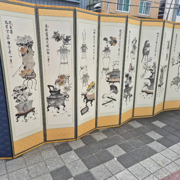 [BUNJANG] 10-Panel Folk Painting Screen / 민화그림 10폭앞됫면45   180센치