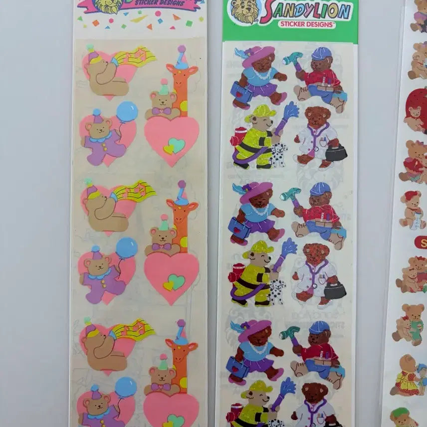 [BUNJANG] SandyLion Classic Vintage Sticker Teddy Strips / 샌디라이온 고전 문구 빈티지 스티커 테디 스트립 닙 테디베어