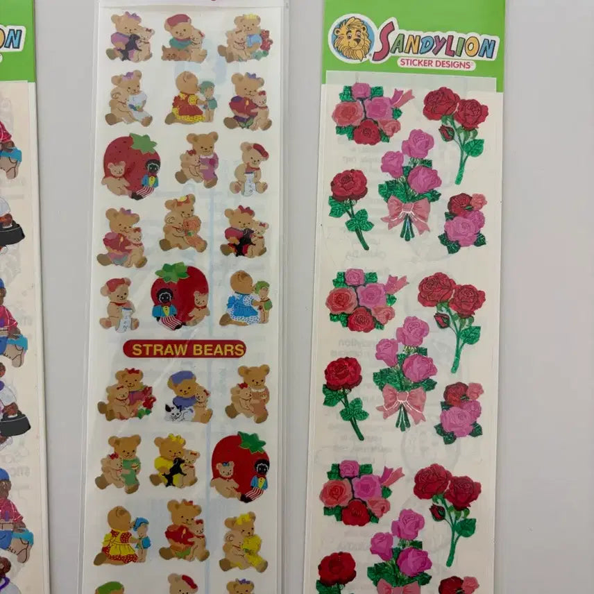[BUNJANG] SandyLion Classic Vintage Sticker Teddy Strips / 샌디라이온 고전 문구 빈티지 스티커 테디 스트립 닙 테디베어