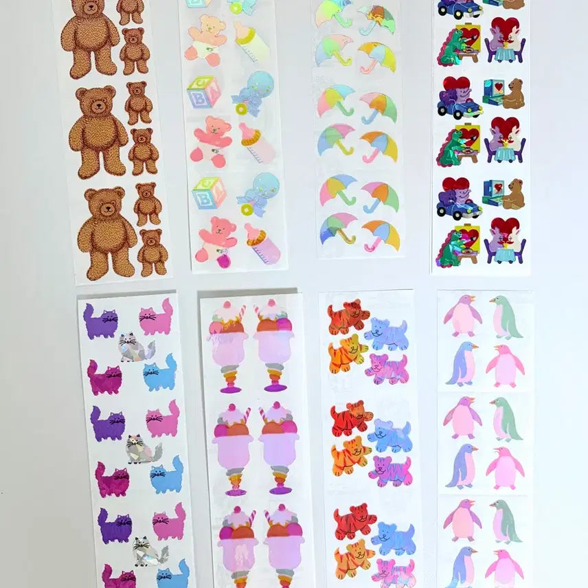 [BUNJANG] Sandy Lion Teddy Pearly Vintage Sticker Set / 샌디라이온 테디 펄리 고전 문구 빈티지 스티커 다꾸