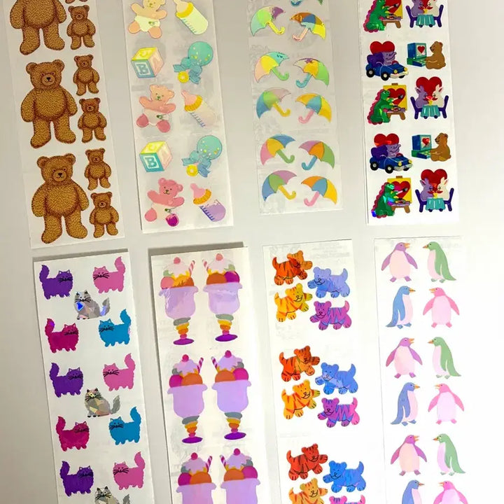 [BUNJANG] Sandy Lion Teddy Pearly Vintage Sticker Set / 샌디라이온 테디 펄리 고전 문구 빈티지 스티커 다꾸