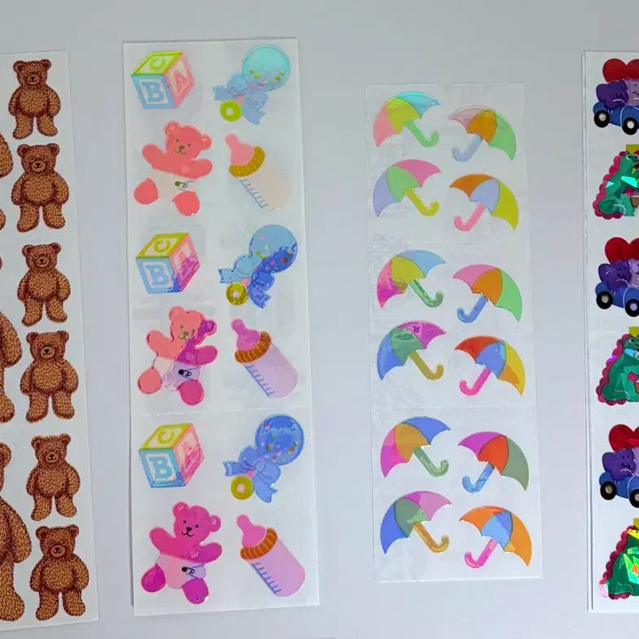 [BUNJANG] Sandy Lion Teddy Pearly Vintage Sticker Set / 샌디라이온 테디 펄리 고전 문구 빈티지 스티커 다꾸