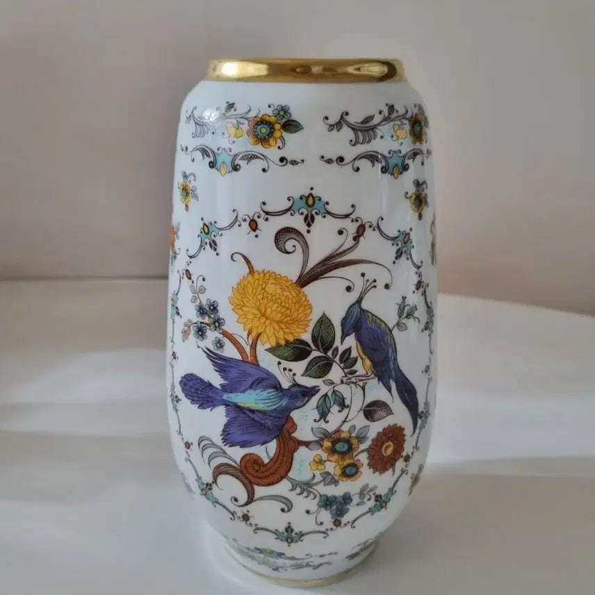 [BUNJANG] Royal Porzellan Bavaria KPM Large Vase Paradise Birds 24K Gold Gilt / 독일 Royal Porzellan Bavaria KPM 대형 화병