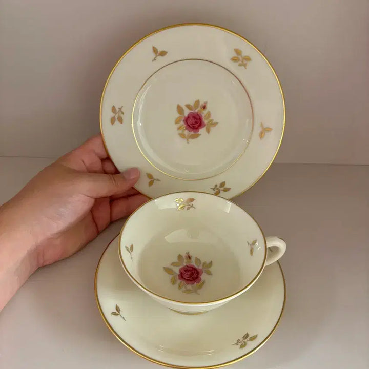 [BUNJANG] Vintage Lenox Teacup Trio Set / 빈티지 레녹스 로도라 찻잔 트리오 3세트