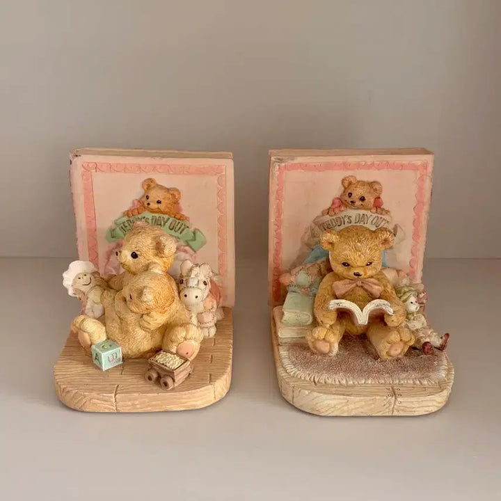 [BUNJANG] Vintage Italian Teddy Bear Bookends Set / 빈티지 이탈리아 테디베어 북엔드 세트