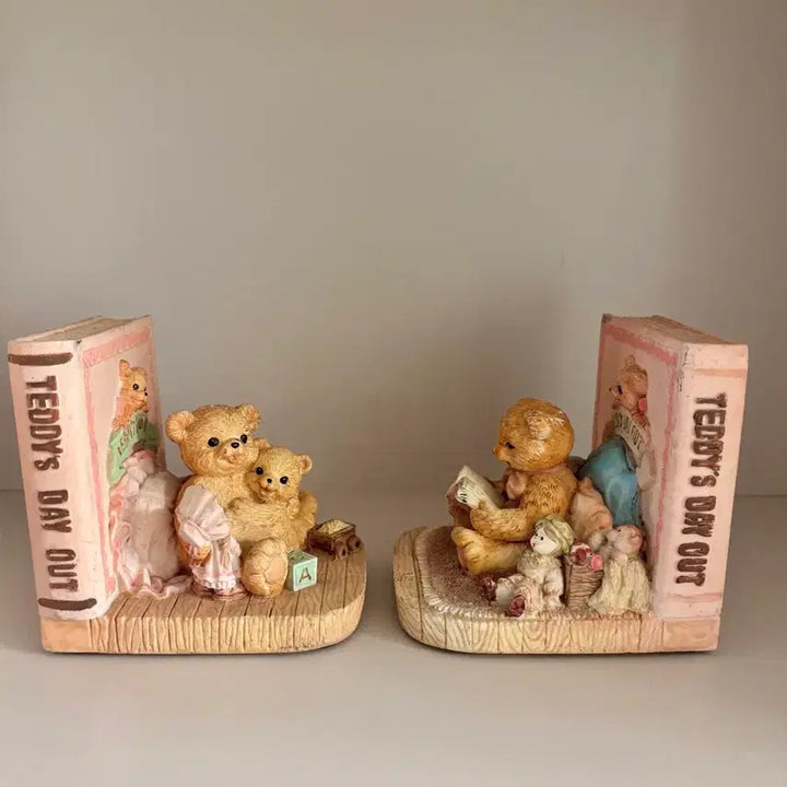 [BUNJANG] Vintage Italian Teddy Bear Bookends Set / 빈티지 이탈리아 테디베어 북엔드 세트