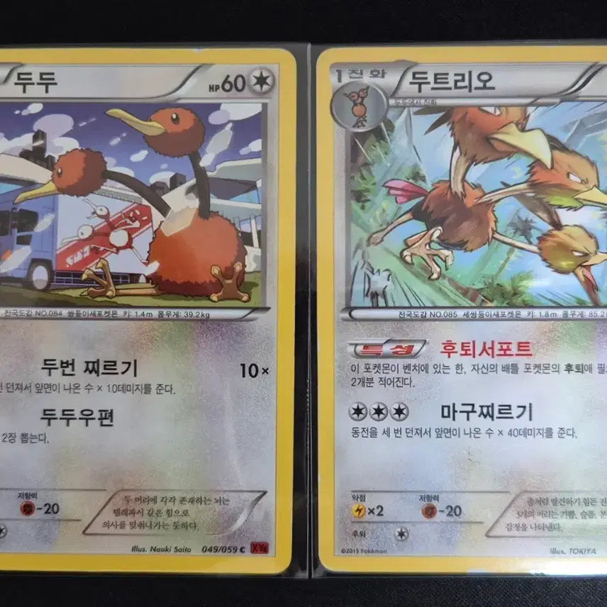 [BUNJANG] XY Series Dudu &amp; Duterio Pokémon Cards / XY시리즈 두두 / 두트리오 포켓몬 카드