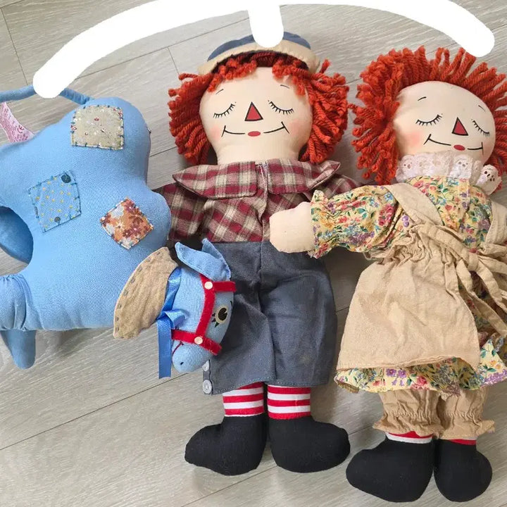 [BUNJANG] Raggedy Ann &amp; Andy Vintage Doll Set / 빈티지 인테리어 소품 헝겊 래기디 앤 앤디 Raggedy Ann 인형 토이 판매