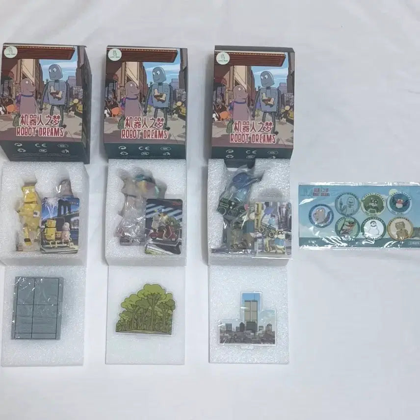 [BUNJANG] Robot Dream Collection Bundle Set Figurines / 전체 일괄) 로봇드림 피규어 굿즈 특전 로봇 드림 박스 뱃지 세트 핀뱃지 캔뱃지
