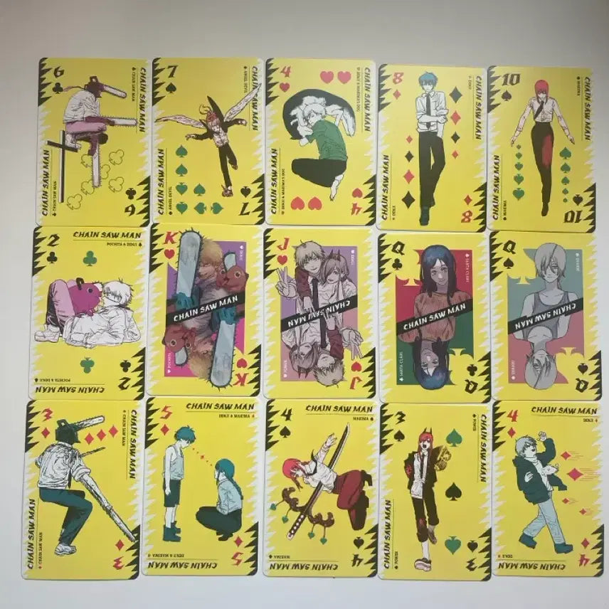 [BUNJANG] Chainsaw Man Original Art Gilded Trump Card Bundle Set / 체인소맨 원화 금박 트럼프카드(희귀매물) 일괄