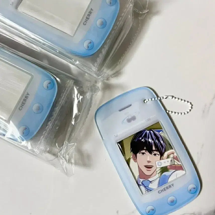 [BUNJANG] Retro Handphone Photocard Holder PVC Blue Y2K / * (새제품) 레트로 핸드폰 포카홀더 PVC 블루 휴대폰 포토카드 카드케이스 키링 탑꾸 Y2K