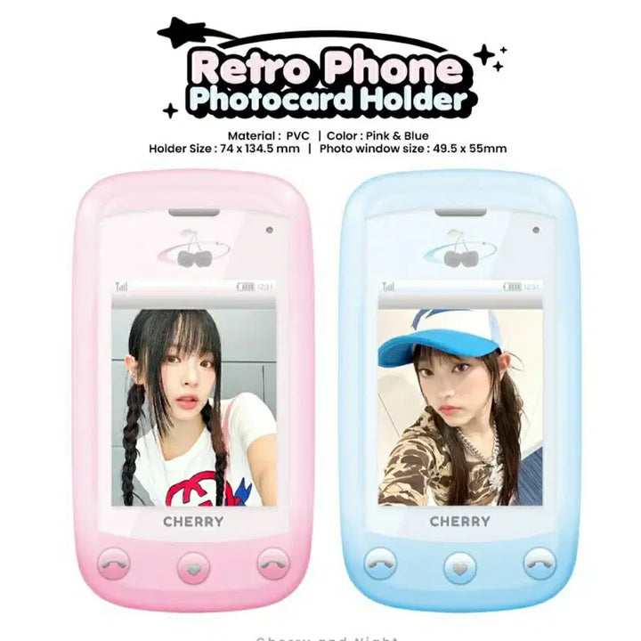 [BUNJANG] Retro Handphone Photocard Holder PVC Blue Y2K / * (새제품) 레트로 핸드폰 포카홀더 PVC 블루 휴대폰 포토카드 카드케이스 키링 탑꾸 Y2K
