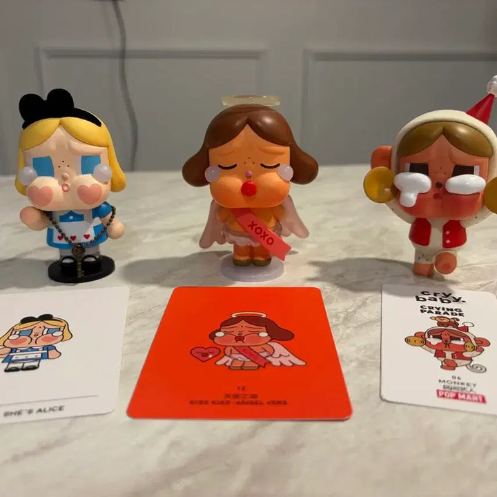 [BUNJANG] Pop Mart Baby Cry Paradise Figure 3-Set: Alice, Angel, Santa / 팝마트 베이비 크라이 패러데이스 피규어 3종 세트 크라잉어게인 엘리스 사랑의눈물 천사의키스 퍼레이드 원숭이 시리즈 블라인드 박스