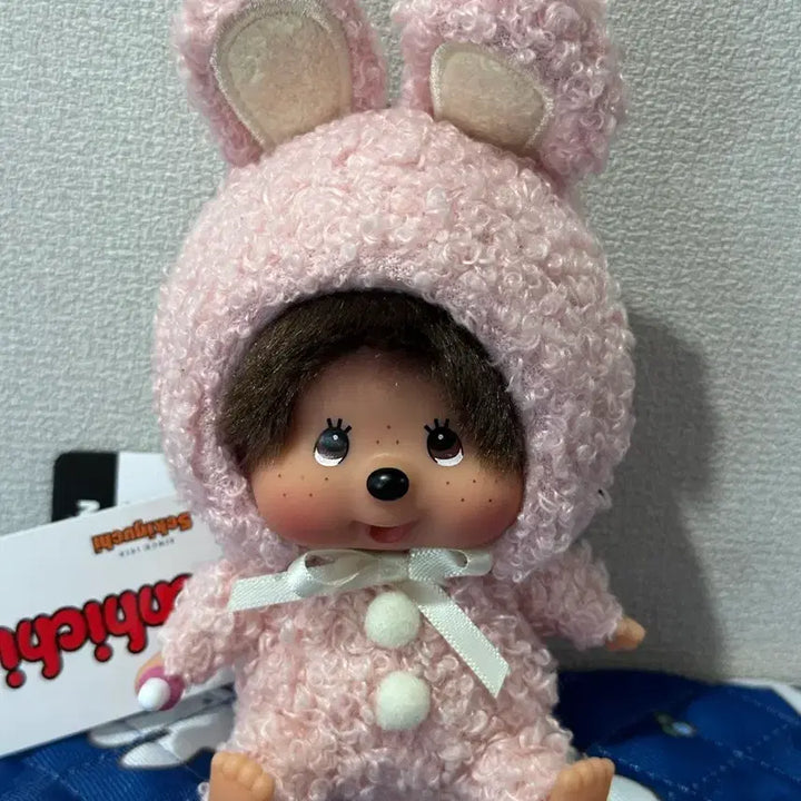 [BUNJANG] Monchhichi Big Head Bunny Keyring / 몬치치 빅헤드 바니 키링
