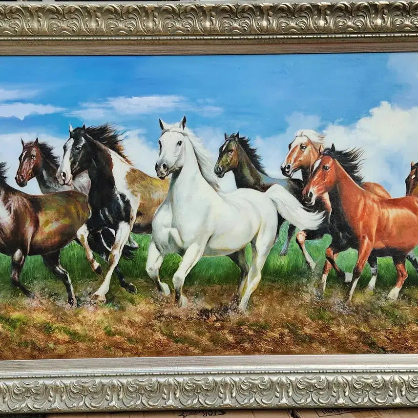 [BUNJANG] Eight Horses Painting (Palma-do) - Large Size / 사업장에 좋은 돈들어 오는 풍수그림 대형사이즈 &
