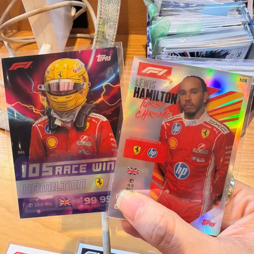 [BUNJANG] Topstone F1 2026 Turbo Attack Ferrari Lewis Hamilton Chrome Card Bundle Set / F1 2026 탑스 터보 어택 페라리 루이스 해밀턴 크롬 카드 일괄