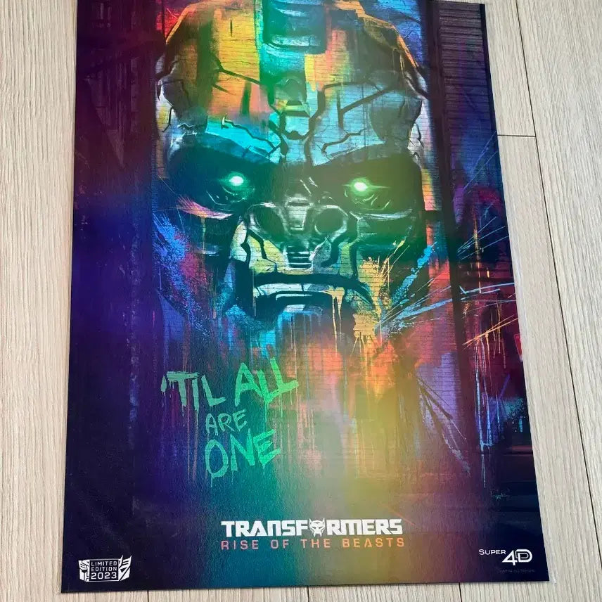[BUNJANG] Transformers: Rise of the Beasts SUPER 4D Hologram Poster (A3) / [초희귀한정판]영화 트랜스포머 비스트의서막 SUPER 4D 홀로그램 포스터(A3)