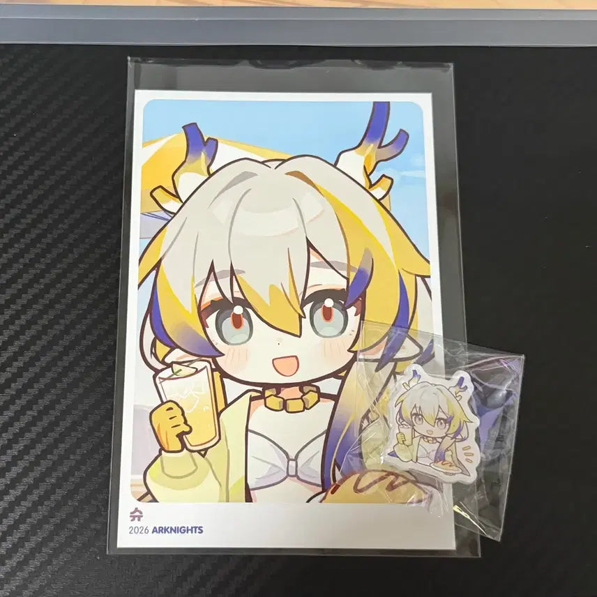 [BUNJANG] Arknights Cafe Schwarz Postcard + Acrylic Drink Topper / 명일방주 팝업 카페 슈 엽서+아크릴 음료픽