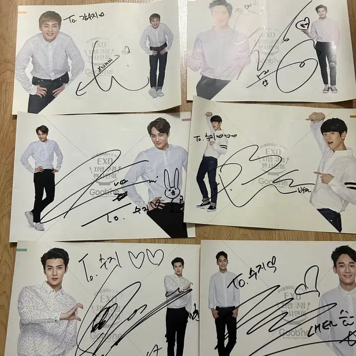 [BUNJANG] EXO Bundle Set Autographed Photos / 엑소 친필 싸인 일괄