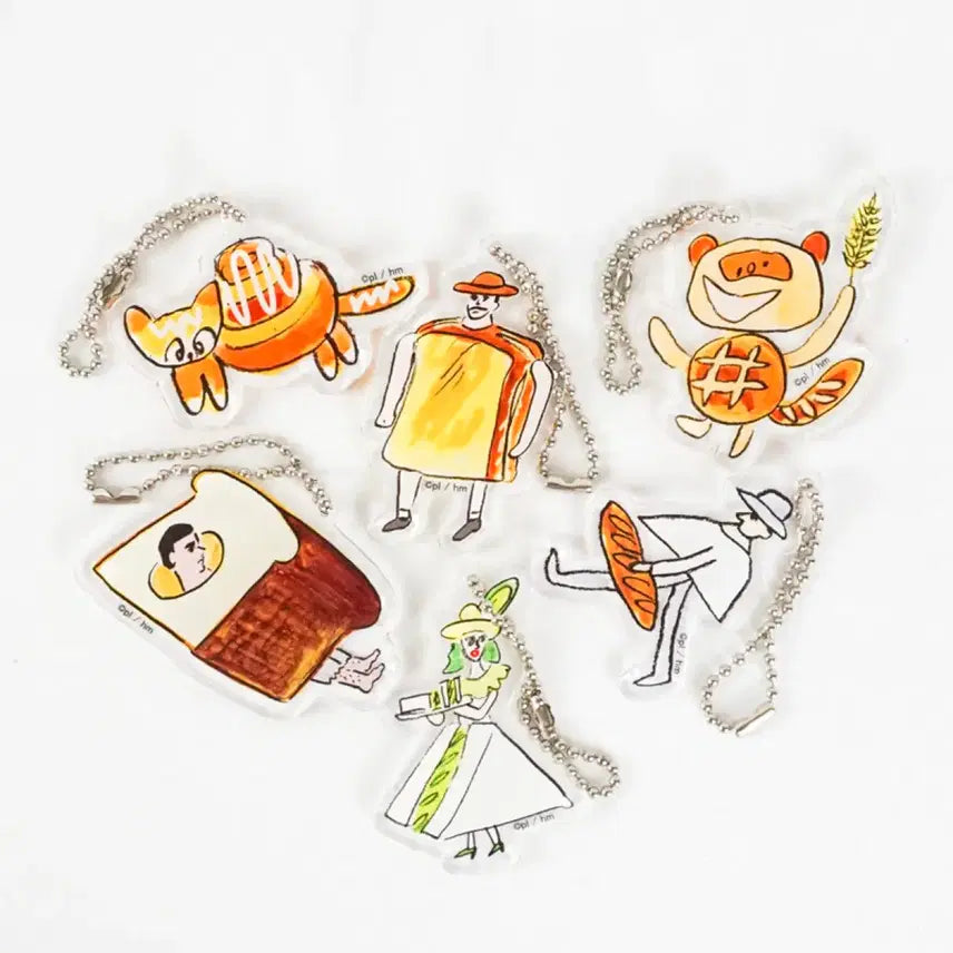 [BUNJANG] Pang Labo Illustration Acrylic Keyholder Gacha Capsule Toy / 빵 라보 일러스트 아크릴 키홀더 가챠 캡슐토이