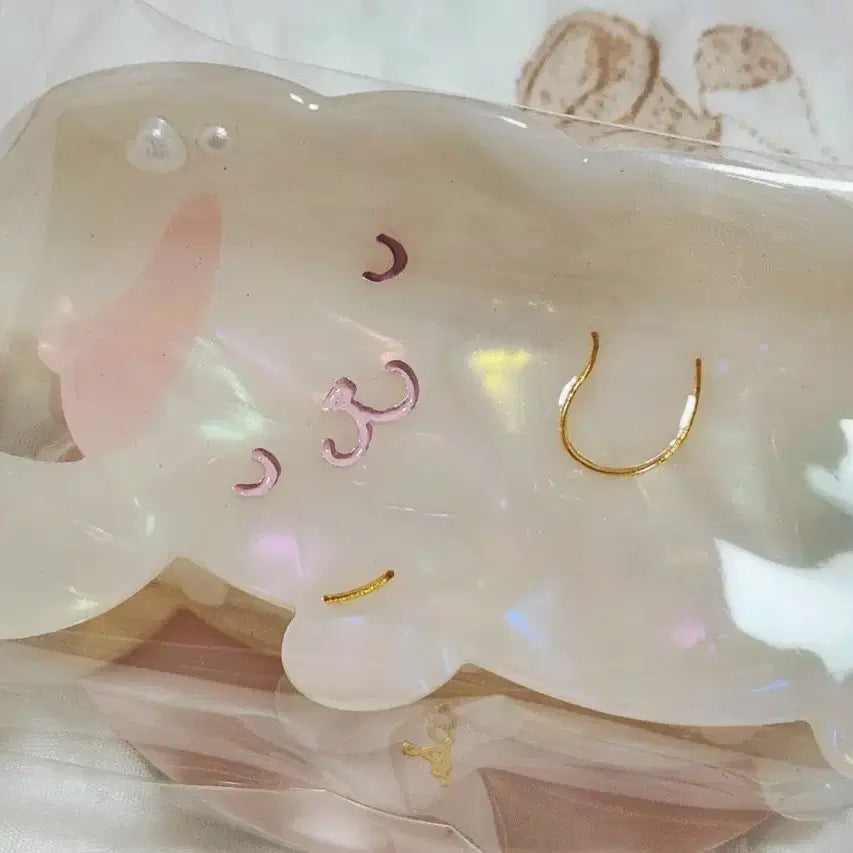 [BUNJANG] Sanrio Pompompurin Baby Pink Series Mother-of-Pearl Hair Clip / 산리오 베이비 핑크 시리즈 폼폼푸린 자개 집게핀 팝니다.
