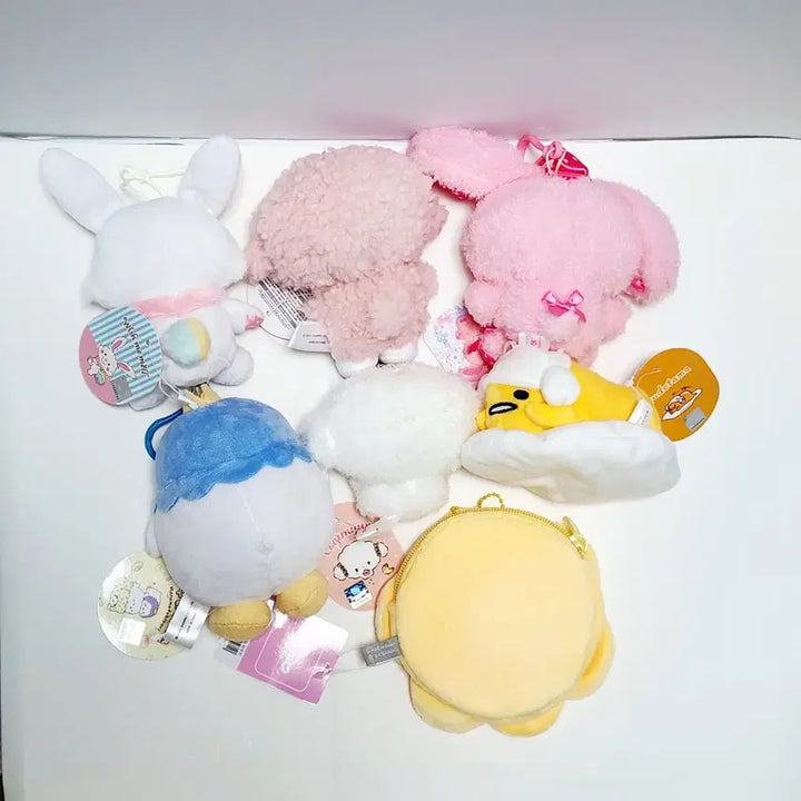 [BUNJANG] Sanrio Authentic Plush Charm Set (7 Types) / 일괄)산리오 정품 인형 키링 7종 세트_코기뮹,마이피아노,본본리본,위시미멜,아히루노페클,구데타마,딩구리데이즈 마슈_마스코트 미니 누이