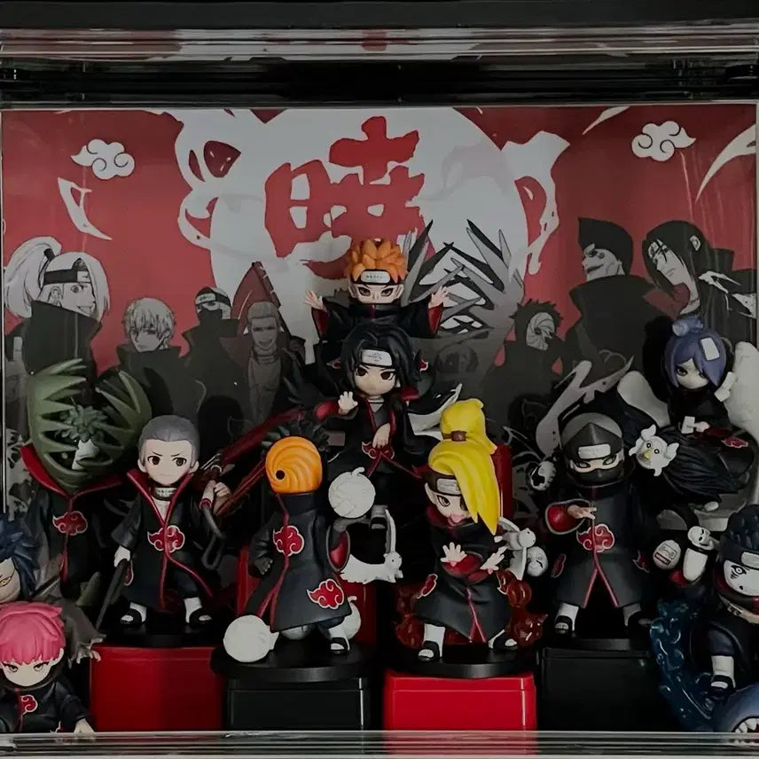 [BUNJANG] Pop Mart Naruto Akatsuki Figure with Display Case / 장식장 포함, 택포 18) 팝마트 나루토 아카츠키 피규어
