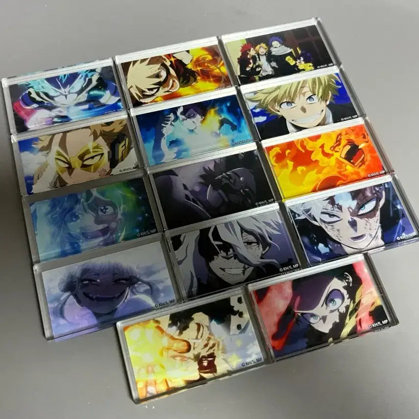 [BUNJANG] My Hero Academia Acrylic Block Bundle (Unremoved Film, 15 Types) / 다이소 나히아 아크릴 블럭 일괄 필름 미제거 15종